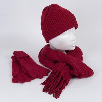 Knitted set Basic-1H-1G-1S Red