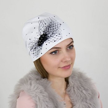 Women's hat Sanala_cotton white