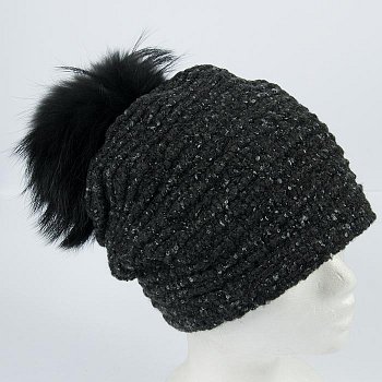 Women's Dliv-AT cap with pompom black