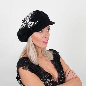 Women's beret Alt black