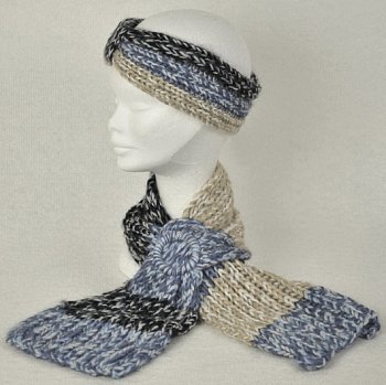 Knitted set WA-3HB2 + WA-3S2 SET blue