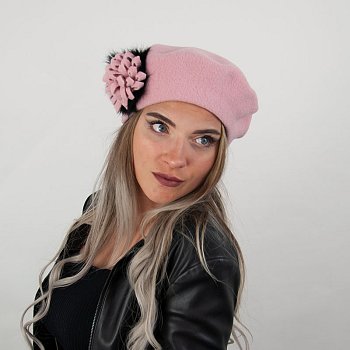 Finora wool beret old pink