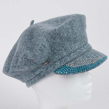 Women's beret with Kripi visor blue