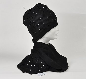 Hat and scarf set 2009232 SET black