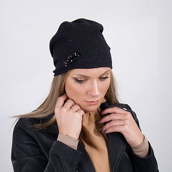 Women's hat Sanala_cotton black