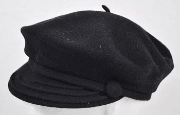 Women's wool hat with Fontera peak black